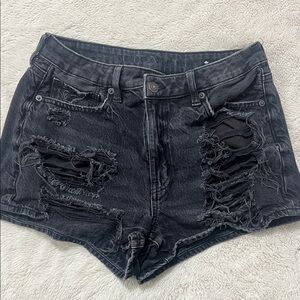 American Eagle Outfitters Charcoal Distressed Jean Shorts